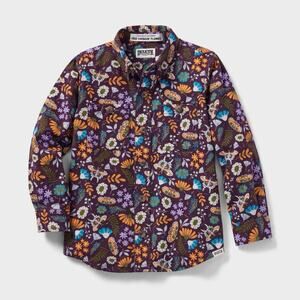 Duluth Trading Co Girl’s Free Swingin’ Flannel Shirt Floral Butterfly Size 6 NWT